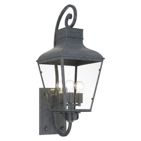 Crystorama Dumont Outdoor 3 Light Graphite Wall Mount DUM-9803-GE